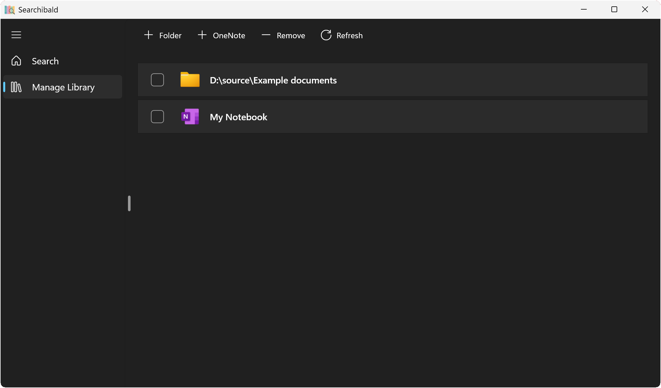 Manage Library Screenshot